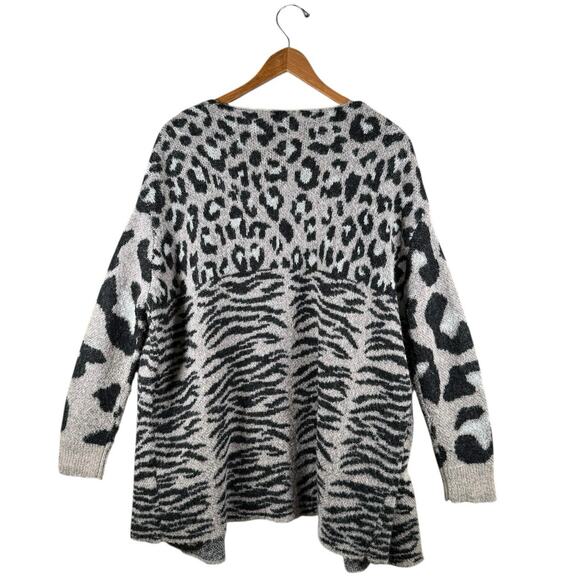 Wildfox Leopard Animal Print Wool Alpaca Mohair Blend Oversized Cardigan | XS - Picture 6 of 11